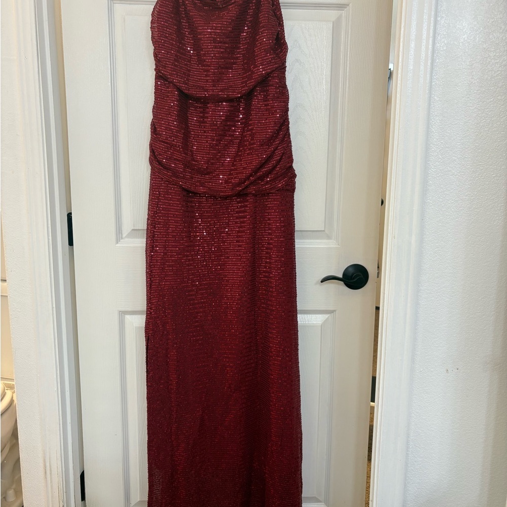 Elegant Red Sequin Evening Gown